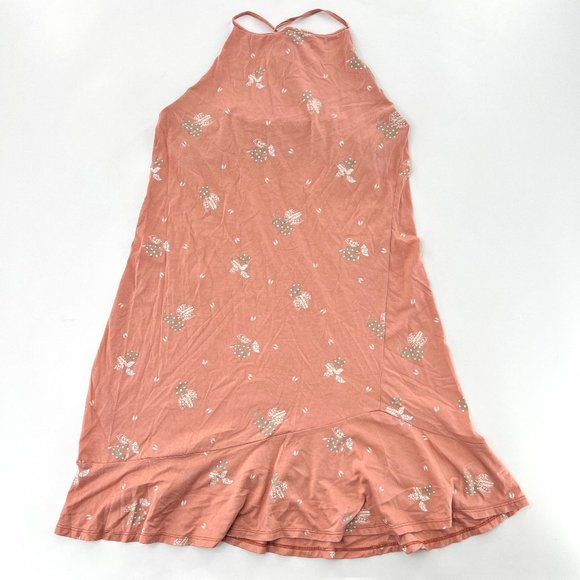 Patagonia Womens Small Pink Alpine Valley Dress Halter Neck Floral Knit Knee - Picture 1 of 5